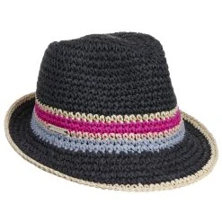 Colour Edge Crochet Trilby By Seeberger -Stetson Speichern Colour Edge Crochet Trilby by Seeberger dunkelblau.64902 rf192