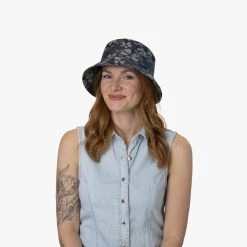 Denim Flower Bucket Fischerhut By Seeberger -Stetson Speichern Denim Flower Bucket Fischerhut by Seeberger.64891 7