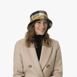 Elenora Check Bucket Stoffhut By Lierys -Stetson Speichern Elenora Check Bucket Stoffhut by Lierys.60308 7