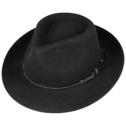 Fedora Wollfilzhut Mit Lederband By Lierys -Stetson Speichern Fedora Wollfilzhut mit Lederband by Lierys schwarz schwarz.51757 1rf75