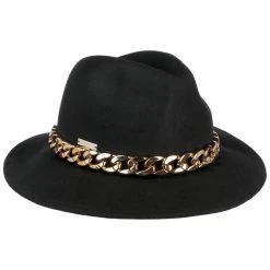 Fedora Wollhut Mit Kette By Seeberger -Stetson Speichern Fedora Wollhut mit Kette by Seeberger schwarz.63269 rf4