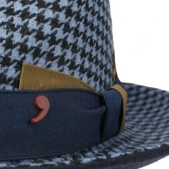 Alfonso DEste Houndstooth Fedora Wollhut By Alfonso D´Este -Stetson Speichern Houndstooth Fedora Wollhut by Alfonso D Este blau.60389 4rf2