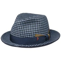 Alfonso DEste Houndstooth Fedora Wollhut By Alfonso D´Este -Stetson Speichern Houndstooth Fedora Wollhut by Alfonso D Este blau.60389 rf2