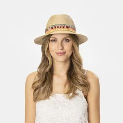 Multicolour Trim Raffiahut By Lierys -Stetson Speichern Multicolour Trim Raffiahut by Lierys.56033 7