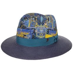 Palcanto Panama Brim Leinenhut By Alfonso DEste -Stetson Speichern Palcanto Panama Brim Leinenhut by Alfonso D Este blau gelb.61693 rf217