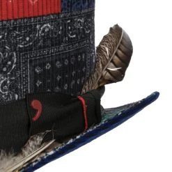 Patchwork Zylinder Mit Feder By Alfonso DEste -Stetson Speichern Patchwork Zylinder mit Feder by Alfonso D Este blau rot.63698 4rf183