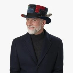 Patchwork Zylinder Mit Feder By Alfonso DEste -Stetson Speichern Patchwork Zylinder mit Feder by Alfonso D Este.63698 8